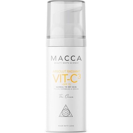 Cremă hidratantă cu Vitamina C, Macca Beauty Meets Science, SPF15, 50ml