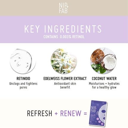 Nip + Fab Retinol Fix Sheet Mask, 24ml
