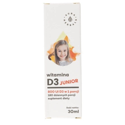 Aura Herbals, Vitamin D3 Junior 800 IU Drops, 30ml