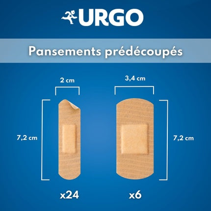 Urgo Stretchy Non-Stick Plasters Box of 30 - Pansement elastic non adeziv, mărime medie și mare, cutie 30 bucăți