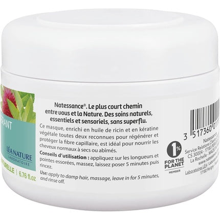 Mască de păr regenerantă, Natessance, Ulei de Ricin & Keratină Vegetală, 75 g