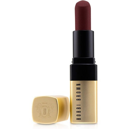Bobbi Brown Luxe Matte Lip Color, ruj mat, culoare vișinie, ambalaj negru și auriu