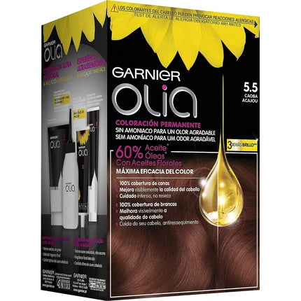 Vopsea de păr permanentă, Garnier, Olia, mahon 5.5