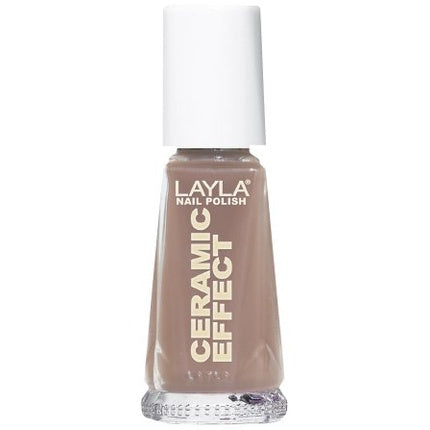 Layla Cosmetics, Ceramic Effect Nail Polish Mocha 0.23l, Culoare bej, Design minimalist