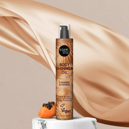 Ulei de corp, Organic Shop, Body Shimmer, caramel și papaya, 100ml