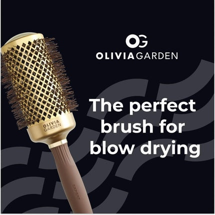 Perie păr Olivia Garden Expert Blowout, Aurie şi Maro, 55mm