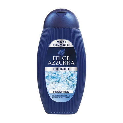 Șampon și gel de duș Felce Azzurra UOMO Fresh Ice, albastru, 400ml