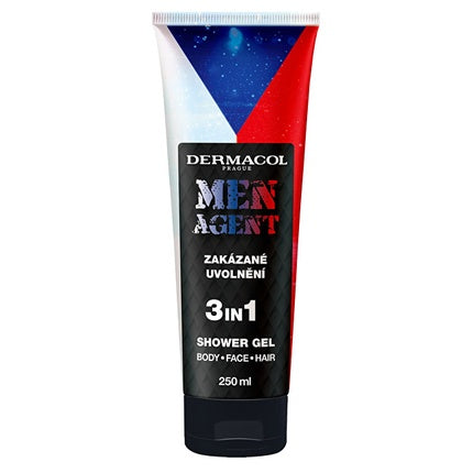 Gel de duș 3 în 1 Dermacol Forbidden Release Men Agent, 250 ml