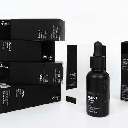 Ser anti-îmbătrânire, The Potions, Retinol, negru, 30ml
