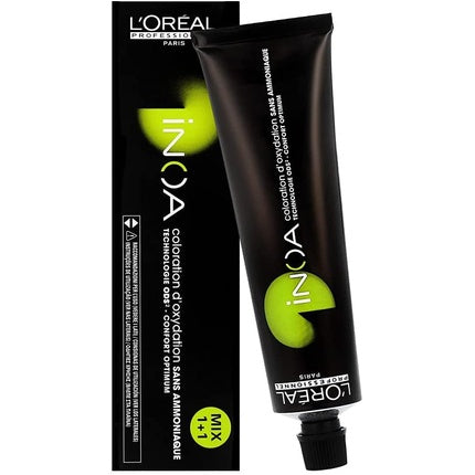 Vopsea de Păr L'Oréal Professionnel Inoa Hair Color 8.22 Deep Iridescent Light Blonde, Cutie + Tub, Ambalaj Black & Green