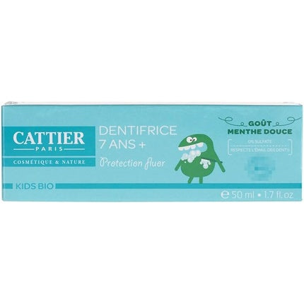Pastă de dinți organică Cattier pentru copii 7 ani+, mentă, 50ml