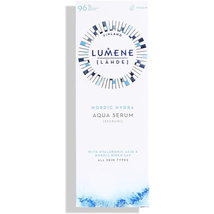 Serum Hidratant Lumene Nordic Hydra Aqua cu Acid Hialuronic și Apă de Mesteacăn, 30ml