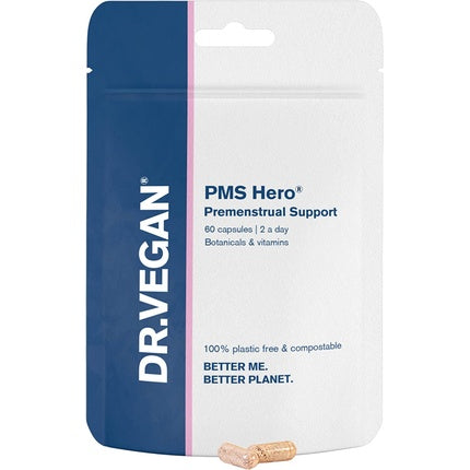 Vitamine Dr. Vegan, PMS Hero, suport pentru sănătatea feminină în timpul ciclului menstrual, capsule vegane