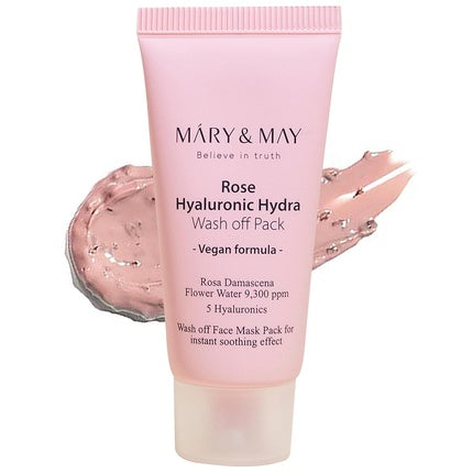 Masca pentru față cu spălare Mary & May Rose Hyaluronic Hydra Wash Off Pack, 30g