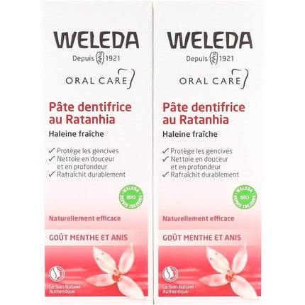 Pastă de dinți Weleda cu Ratanhia, 75ml (Pack de 2)