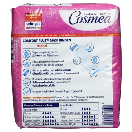 Cosmea Comfort Plus Maxi Pads Normal, pachet, absorbție maximă, ambalaj roz