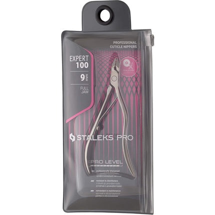 Pinzete de cuticule Staleks Pro Expert 100, 9mm, Inox