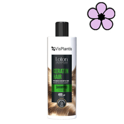 Vis Plantis Loton Keratin Hair Shampoo for Damaged and Brittle Hair, 400ml
