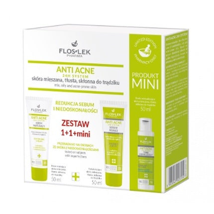 Set Îngrijire Facială Floslek Anti Acne 24h pentru Piele Mixă și Grasã