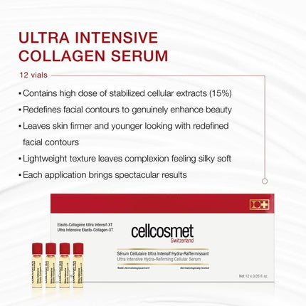 Serum Facial Anti-Aging Cellcosmet Elastocollagen Ultra Intensivext 12 bucăți x 15 ml