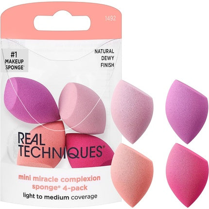 Set Buretei Machiaj, Real Techniques, Mini Miracle Complexion, 4 Buretei