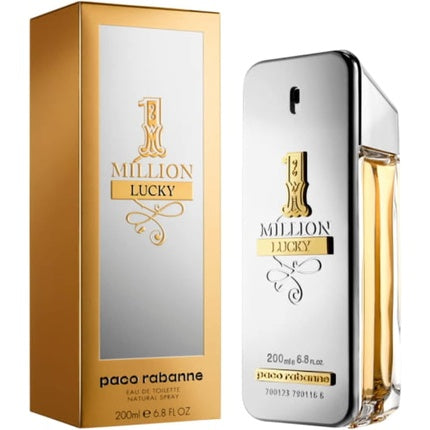 Paco Rabanne 1 Million Lucky, parfum bărbați, sticlă în formă de monedă, culoare verde, 200 ml