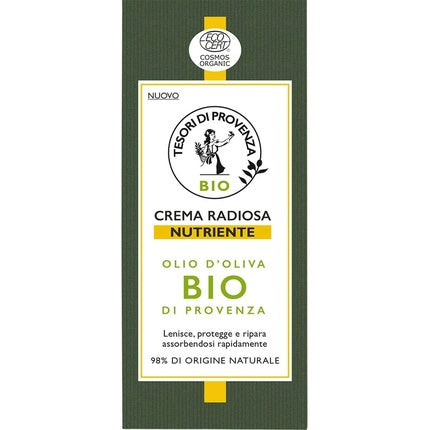 Crema facială radiantă Tesori di Provenza Tag BIO cu Ulei de Măsline Organic, 50ml