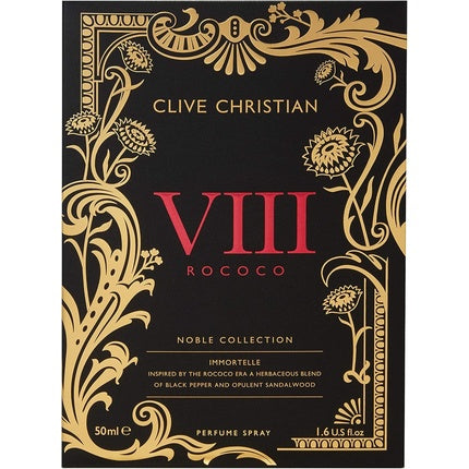 Clive Christian, Noble VIII Men Immortelle, Eau de parfum, 50ml, roșu și auriu