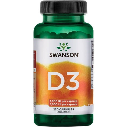 Vitamine D-3, Swanson, 1000 IU, 250 capsule