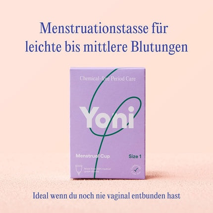 Cup Menstruală Yoni Size 1 - Lavandă, Material Silicon Medical