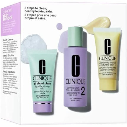 Kit curatare faciala, Clinique, 3-Step Intro System