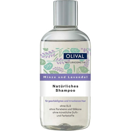 Șampon Natural Mint Lavender, 250ml, sticlă transparentă cu capac argintiu