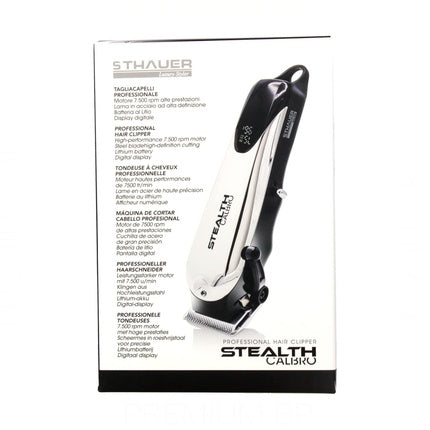 Mașină de tuns păr, Xanitalia Professional Sthauer Calibro Stealth, negru și argintiu