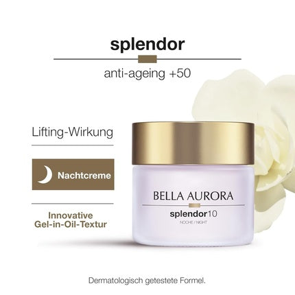 Cremă de noapte regenerantă Bella Aurora Splendor10 Anti-Aging Treatment 50+, 50 ml