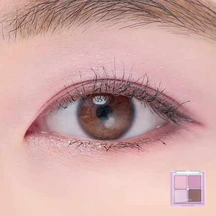 Pudră de ochi Rom&Nd Better Than Eyes Milk Series W01 Dry Lavender, 4 culori mini paletă
