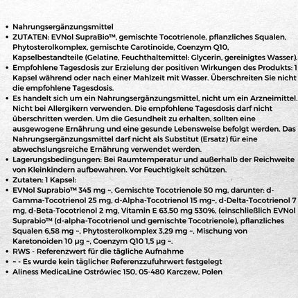 Complement Alimentar Aliness Tokotrienols Complex PLUS, 60 Capsule