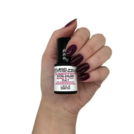 Layla Gum Effect Gel Polish N.19 Viral, 3in1, 10ml, culoare roșu-maro