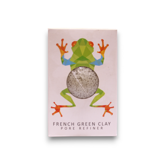 Burete de machiaj Konjac Rainforest French, cu argilă verde franceză, pentru rafinarea porilor