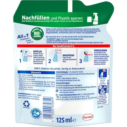 Sidolin Mix & Clean Concentrat Refil Cristal, 125 ml