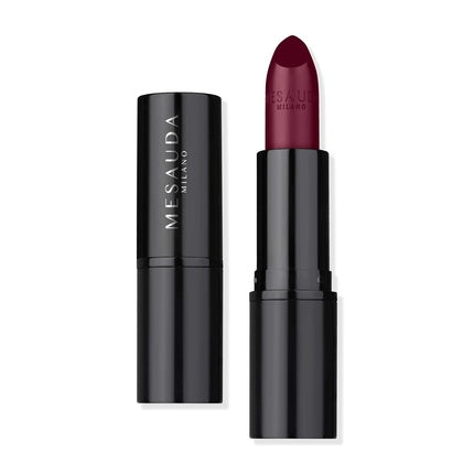 Mesauda Milano Creamy Lipstick, ruj mat, culoare vișinie, ambalaj negru