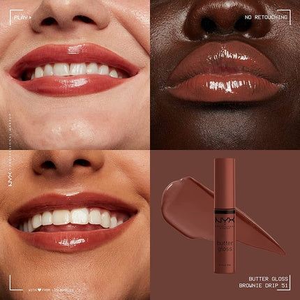 Gloss de buze, NYX, Butter Gloss Brown Sugar, Brownie Drip
