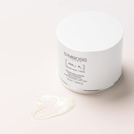 Exfoliant facial Symbiosis London cu acid glicolic și trandafir, 50ml