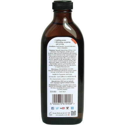 Ulei Natural de Lămâie Mamado Aromatherapy, 150ml, Sticlă maro