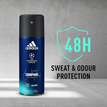 Adidas UEFA Champions Edition Deodorant, Albastru/Negru, 150 ml