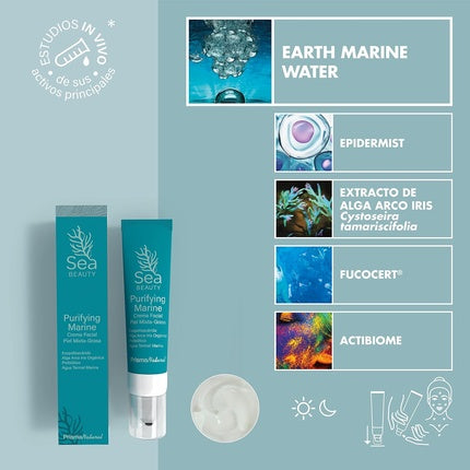 Crema facială Prisma Natural Sea Beauty Purifying Marine, emulsie pentru piele mixtă, 50ml