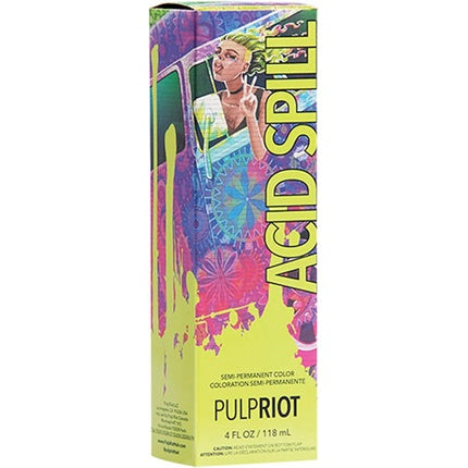 Vopsea de păr semipermanentă Pulp Riot Acid Spill 118ml, culoare verde acid