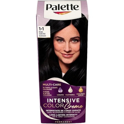 Vopsea de păr permanentă Palette Intensive Color Cream C1 Black Blue, 95g