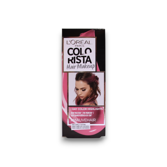 Vopsea temporară de păr L'Oréal Paris Colorista Hair Makeup, nuanța #MAUVEHAIR, efect pentru o zi, 30 ml
