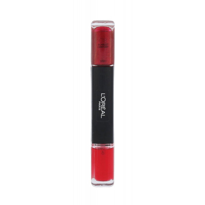 Ojă de unghii 2-în-1 L'Oreal Paris Infallible, nuanța 018 Scarlet Century, 2 x 5 ml