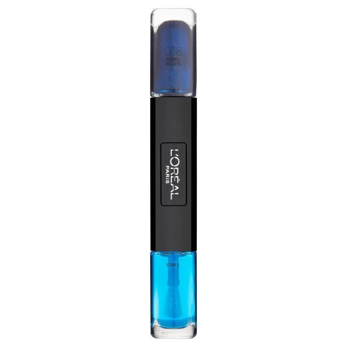 Ojă de unghii L'Oreal Paris Infallible, 2-în-1, nuanța 038 Rebel Blue, 2 x 5 ml